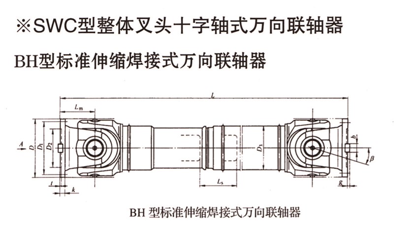 SWC-BH型標(biāo)準(zhǔn)伸縮焊接式萬向聯(lián)軸器